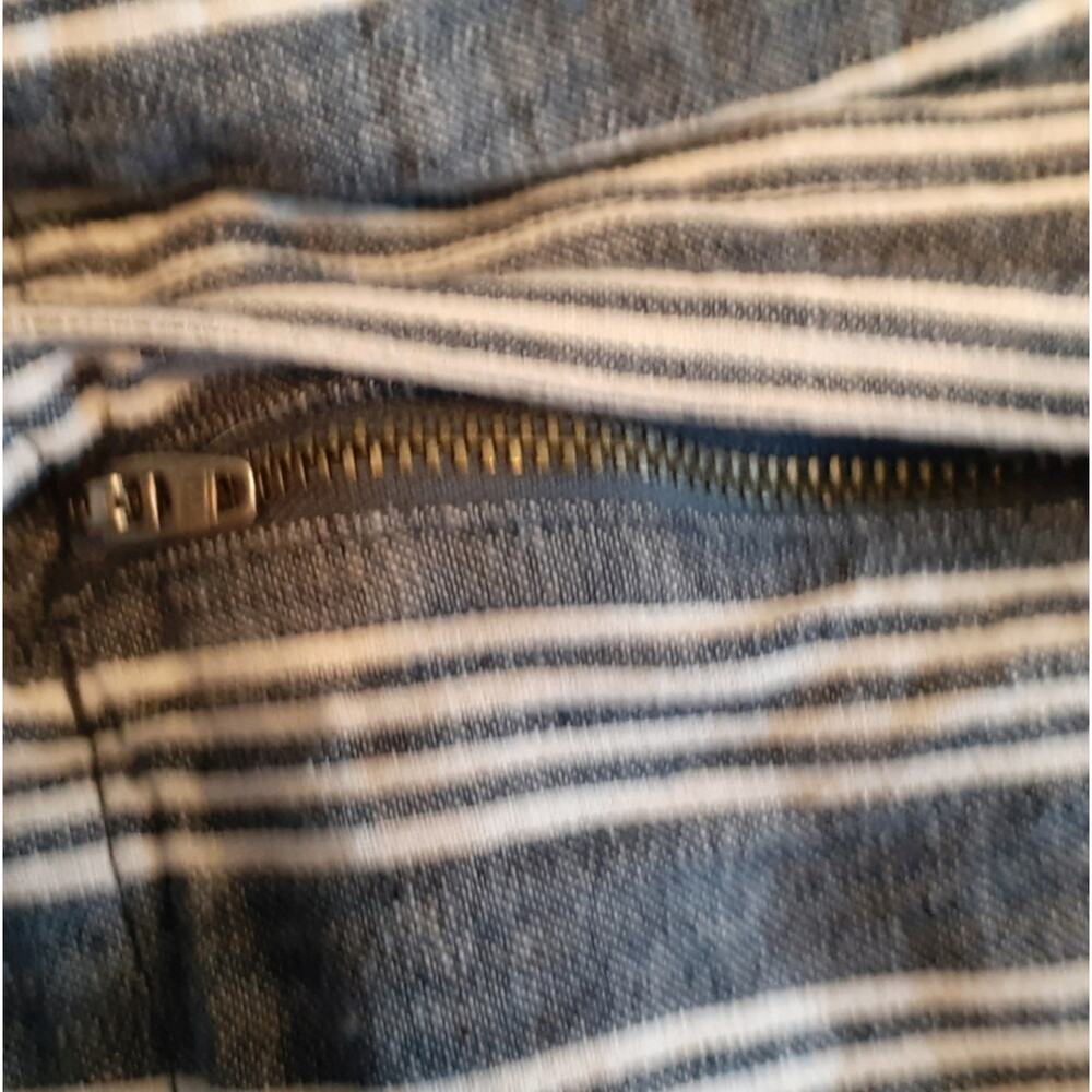 MADEWELL Blue & White Stripe Linen Paperbag Ankle Pants Coastal Vacation Sz: 0 - Picture 11 of 16